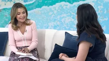 Camiseta de punto de trenzas Reiss Lauri Craft Stitch usada por Savannah Guthrie, vista en Today, el 7 de abril de 2026