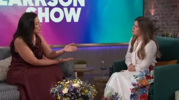 Victoria Beckham Asymmetric Draped gathered Satin-crepe Dress worn by Ashley Graham as seen in The Kelly Clarkson Show on April 2, 2026