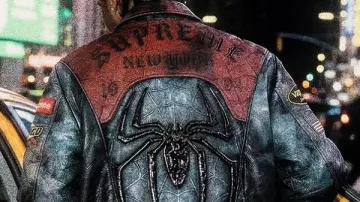 Chaqueta de cuero vintage de Spider-Man