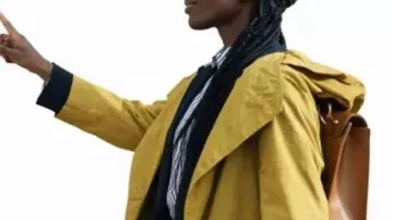 The Christophers Michaela Coel Yellow Hooded Coat worn by Lori (Michaela Coel) in The Christophers