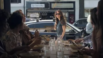 Gucci GG Denim Jacquard Dress worn by Sam (Olivia Munn) as seen in Your Friends & Neighbors(S02E01)