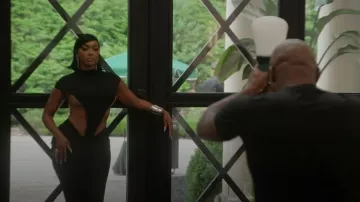 Jupe Midi taille basse LaQuan Smith portée par Porsha Williams, telle que vue dans The Real Housewives of Atlanta (S17E01)