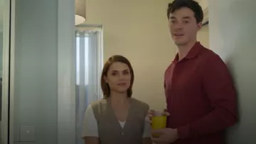 M&S Collection Air-Yarn V-Neck Knitted Waistcoat worn by Amanda (Charlotte Riley) as seen in Babies (S01E02)