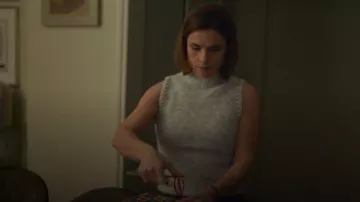 Zara Sleeveless Jewel Knit Top worn by Amanda (Charlotte Riley) as seen in Babies (S01E02)