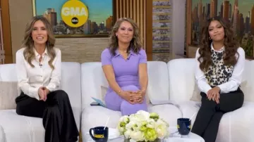 Crop top sin mangas de mango llevado por Morgan Norwood visto en Good Morning America el 8 de abril de 2026