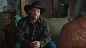 Roper® Men's L/S Solid Brown Western Snap Shirt worn by Kayce Dutton (Luke Grimes) as seen in Marshals (S01E05)