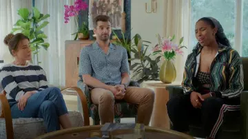 Paul Smith Blue 'Screen Dance' Print Short-Sleeve Shirt worn by Brian (Michael Urie) as seen in Shrinking(S03E11)