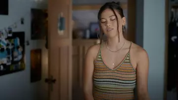 Mondo Mondo Crystal Choker in Silver worn by Alice (Lukita Maxwell) as seen in Shrinking(S03E11)