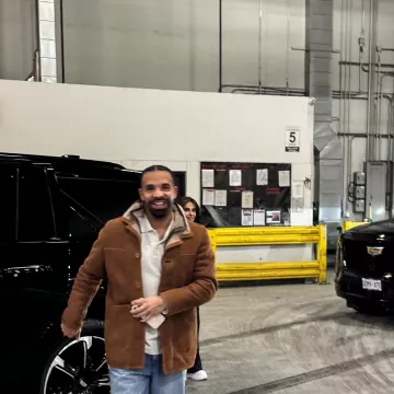 Drake Brown Suede Shearling Jacket worn by Drake on the Instagram account @rtngta