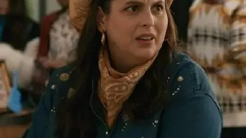 Elsbeth Beanie Feldstein Embellished Denim Shirt as seen in Elsbeth (S03)
