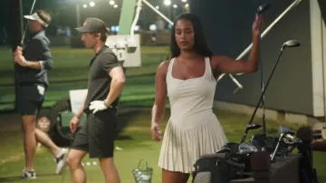 Vestido de tenis Qinsen de cuello cuadrado para mujer que lleva Mia Calabrese tal y como se ve en Summer House (S10E10)