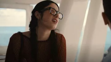 Le Specs Shmood Black Amber Tint usado por Morgan (Taylor Ortega) tal como se ve en Big Mistakes (S01E07)