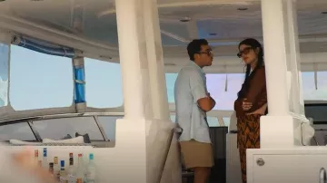 Ulla Johnson Azra Pantalones de pierna ancha con estampado que lleva Morgan (Taylor Ortega) como se ve en Big Mistakes (S01E07)