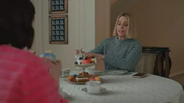Max Mara Studios Ellade DIamond Knit Sweater worn by Sloan Wallace Mckee Barlowe (Katie Rose Clarke) as seen in Elsbeth (S03E14)