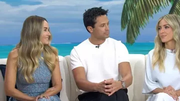 Vestido de encaje floral de la colección Michael Kors que lleva Lauren Conrad y se ve en Today el 8 de abril de 2026