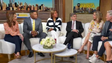 Zadig & Voltaire Timz Mousseline Floral Top worn by Lori Bergamotto as seen in Good Morning America on April 9, 2026