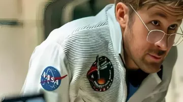 Projet Hail Mary Ryan Combinaison de mission spatiale blanche de Gosling de Ryland Grace (Ryan Gosling) telle que vue dans le Projet Hail Mary