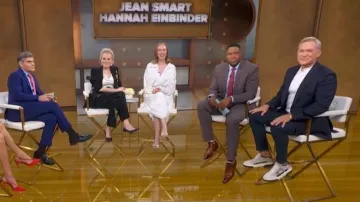 Cinq a Sept Floral Harlan Pants porté par Jean Smart tel que vu dans Good Morning America le 14 avril 2026