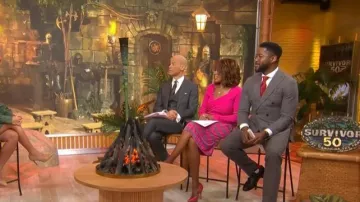 Jupe Diane von Furstenberg Rosa portée par Gayle King vue dans CBS Mornings le 9 avril 2026