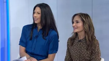 Zadig & Voltaire Rima Satin Midi Dress worn by Natalie Azar as seen in Today on April 14, 2026