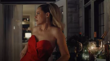 Swarovski Matrix Pavé & Green Rectangle Crystal Linear Drop Earrings worn by Lindy (Elizabeth Banks) as seen in The Miniature Wife (S01E01)