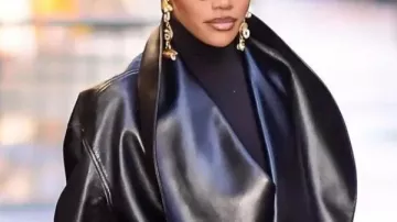Chaqueta de cuero Teyana Taylor NYC 2026 negra