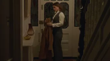 Mango Piper Speckled Wool Rich Trousers worn by Amanda (Charlotte Riley) as seen in Babies (S01E05)