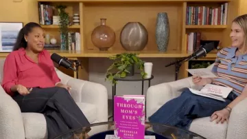 Ann Taylor Camp Shirt in Bougainvillea worn by Sheinelle Jones as seen in Today on  April 16, 2026