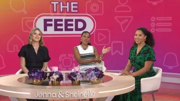 Vestido largo floral de PrettyGarden en verde floral llevado por Arianna Davis, visto en Today with Jenna & Sheinelle el 16 de abril de 2026
