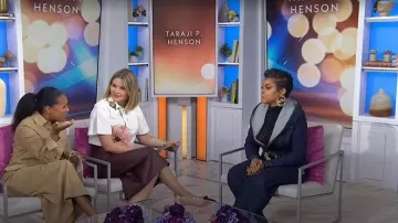 Veste en jean courte à capuche Alaia portée par Taraji P. Henson, vue dans Today with Jenna & Sheinelle le 20 avril 2026