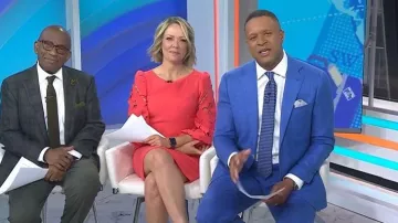 Vince Camuto Eyelet Sleeve Crepe Shift Dress worn by Dylan Dreyer as seen in Today on  April 20, 2026