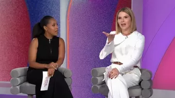 Victoria Beckham Mira Midi Dress in Black worn by Sheinelle Jones as seen in Today  with Jenna & Sheinelle on  April 21, 2026