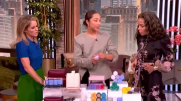 Tibi Italian Sporty Nylon Maxi Anorak Skirt worn by Sara Haines as seen in The View on  April 15, 2026