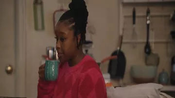 Florence by Mills Crop Argyle Chenille Sweater worn by Erika (Courtney Taylor) as seen in Abbott Elementary (S05E20)