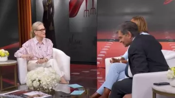 Cinturón Dehanche Tetra llevado por Meryl Streep visto en Good Morning America el 21 de abril de 2026