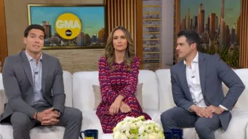 Kate Spade Rawr Crepe Midi Dress worn by Rhiannon Ally as seen in Good Morning America on  April 21, 2026
