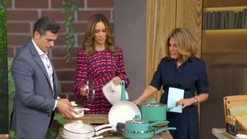 Akris Belted Stretch Cotton Denim Shirtdress worn by Tory Johnson as seen in Good Morning America on April 21, 2026