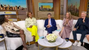 Valentino Garavani Rockstud Ankle Strap Pump worn by Robin Roberts as seen in Good Morning America on April 21, 2026