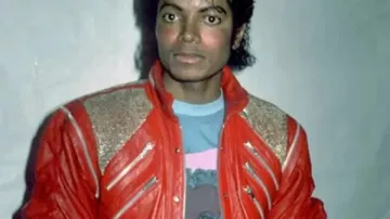 Michael 2026 Jaafar Jackson Chaqueta de cuero roja (Jaafar Jackson) en Michael