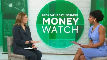 Vestido de Parker Shara que lleva Adriana Díaz visto en CBS Mornings el 18 de abril de 2026
