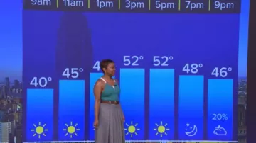 Traje cuerpo Tory Burch con estrías acanaladas por Quinta Brunson visto en DIRECTO con Kelly y Mark el 21 de abril de 2026