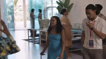 Staud Cassie Dress Pacific llevado por Janine Teagues (Quinta Brunson) visto en Abbott Elementary (S05E22)