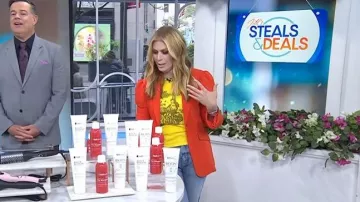 Cinco a septiembre Starla Blow Sleeve Blazer llevado por Jill Martin tal como se ve en Today el 22 de abril de 2026
