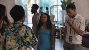 Camisa polo de punto de corte regular de H&M usada por Gregory Eddie (Tyler James Williams) tal como se ve en Abbott Elementary (S05E22)