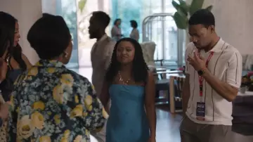 Polo en maille régulière H&M porté par Gregory Eddie (Tyler James Williams) tel que vu dans Abbott Elementary (S05E22)
