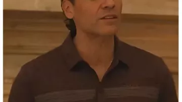 Oscar Isaac Beef S02 Stripe Polo Shirt