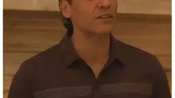 Oscar Isaac Beef S02 Stripe Polo Shirt
