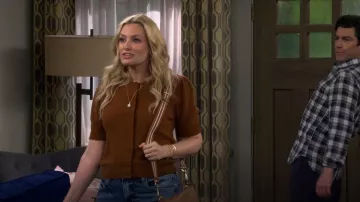 Frame Cashmere Pointelle-Knit Cardigan worn by Gemma Johnson (Beth Behrs) as seen in The Neighborhood(S08E17)