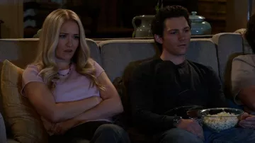 Open Edit Rib Short Sleeve Shirt worn by Mandy Cooper (Emily Osment) as seen in Georgie & Mandy's First Marriage (S02E16)