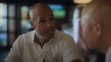Dolce & Gabbana Cotton polo-shirt with floral patch in White worn by (Mark Tallman) as seen in Your Friends & Neighbors(S02E02)
